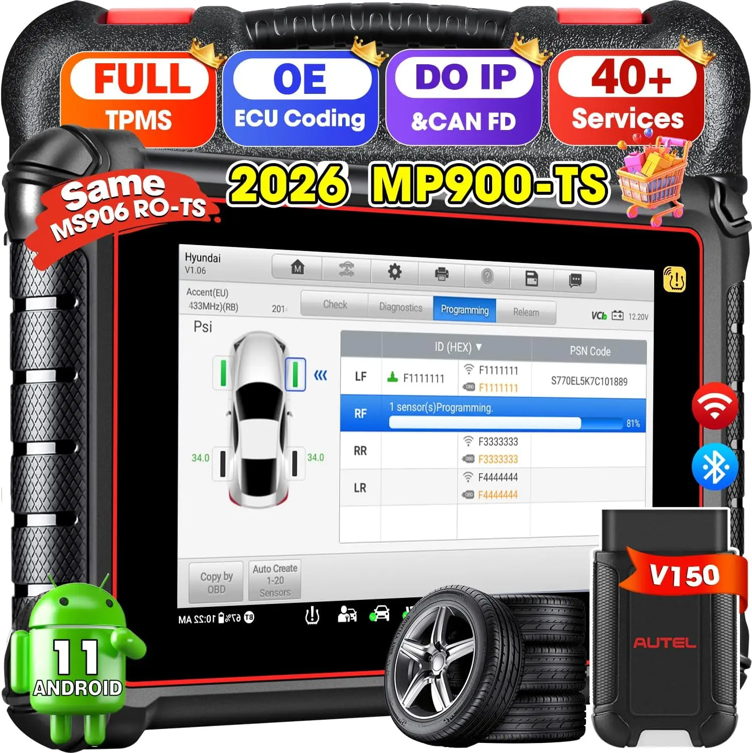 

Autel MaxiPRO MP900TS ECU Coding Diagnostic Scanner Full TPMS Bidirectional Tool 40+ Services DOIP & CAN FD All System Coverage