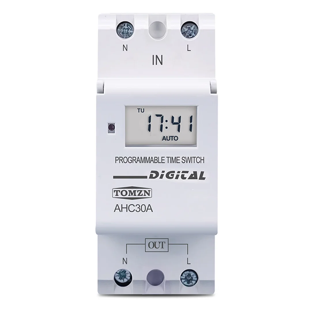 

TOMZN Din Rail 2 Wire Weekly 7 Days Programmable Digital TIME SWITCH Relay Timer Control Time Relay AC 220V 30A