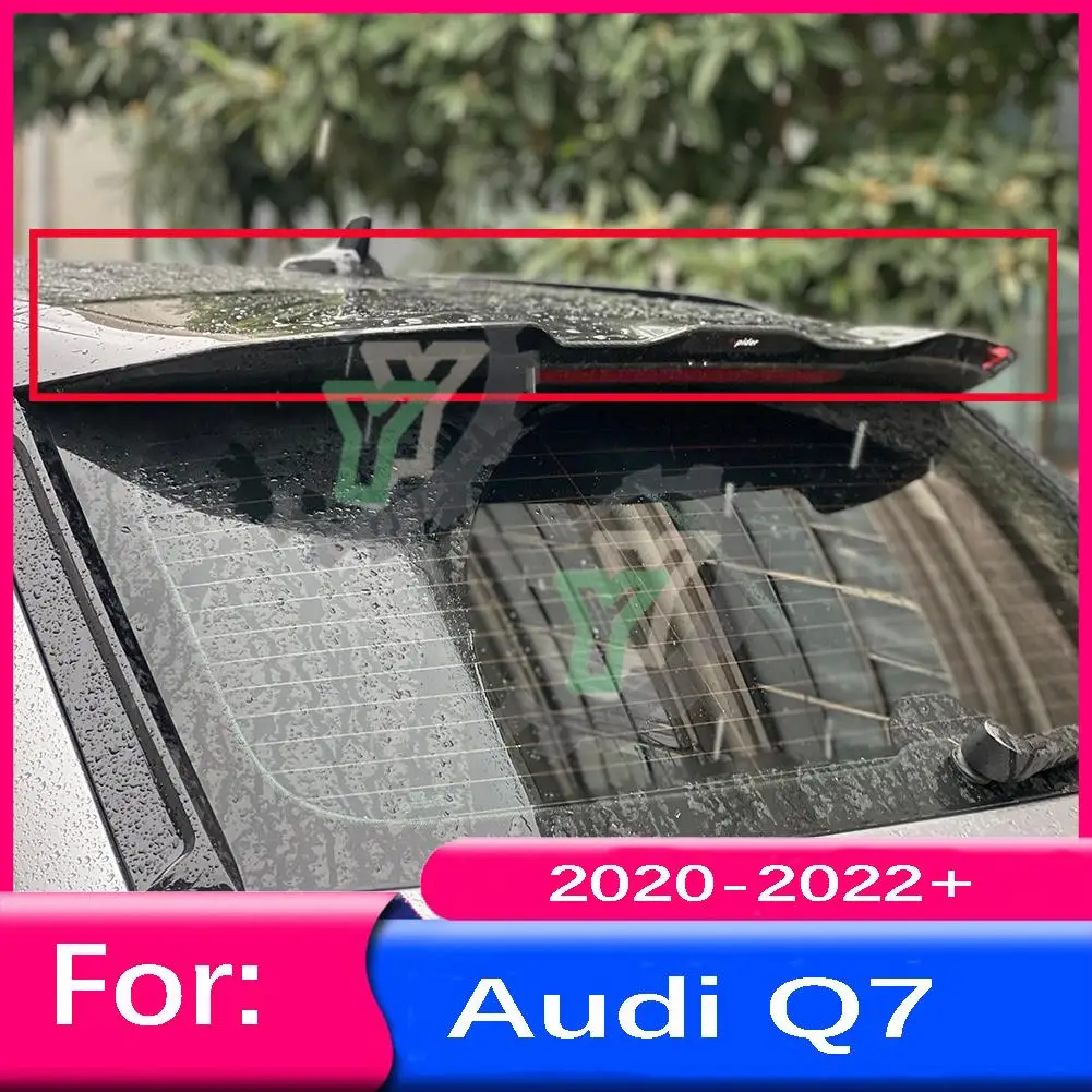 1PCS For Audi Q7/Q7L 2020 2021 2022 True carbon fiber Car Rear Roof Trunk Spoiler Lip Window Wing