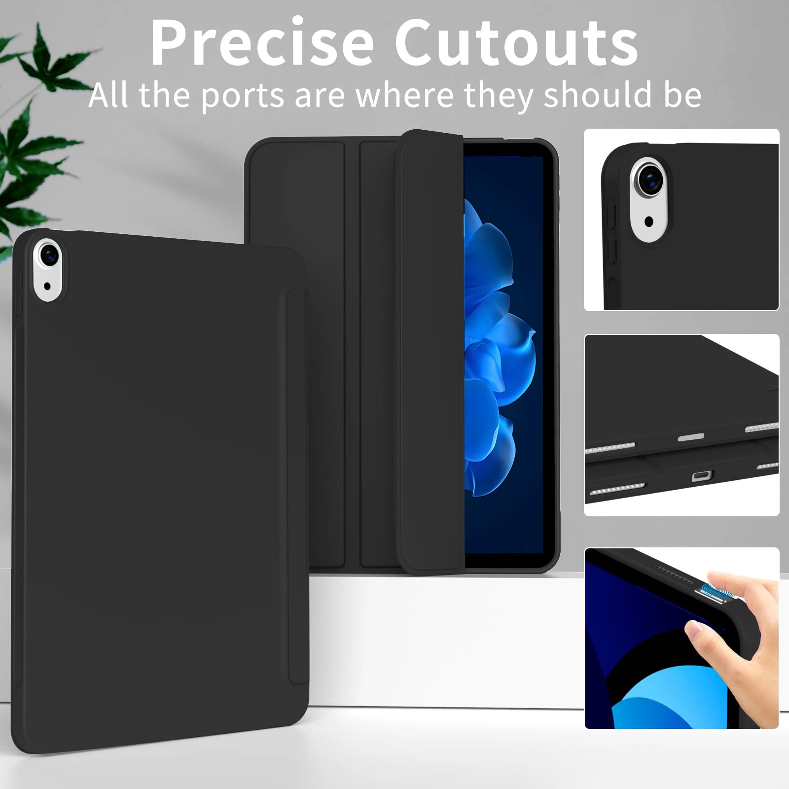 GEFENIS For IPad Air 4th 5th 6th 7th Generation Auto Wake&Sleep Flip Smart Cover, For IPad Air 10.9 11 2025 2024 Soft Silicone C