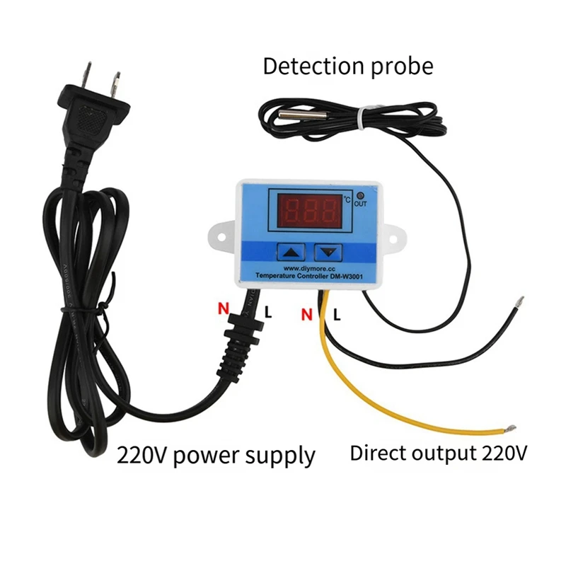 110-220V/1500W XH-W3002 Computerized Digital Temperature Control Switch Intelligent Controller +US Plug