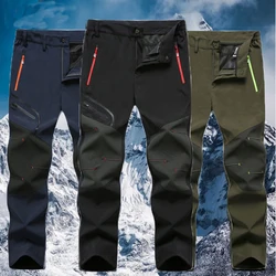 Pantalones elásticos impermeables de gran tamaño para hombre, pantalones de senderismo, pesca, Camping, escalada, correr, exteriores, verano, otoño, invierno