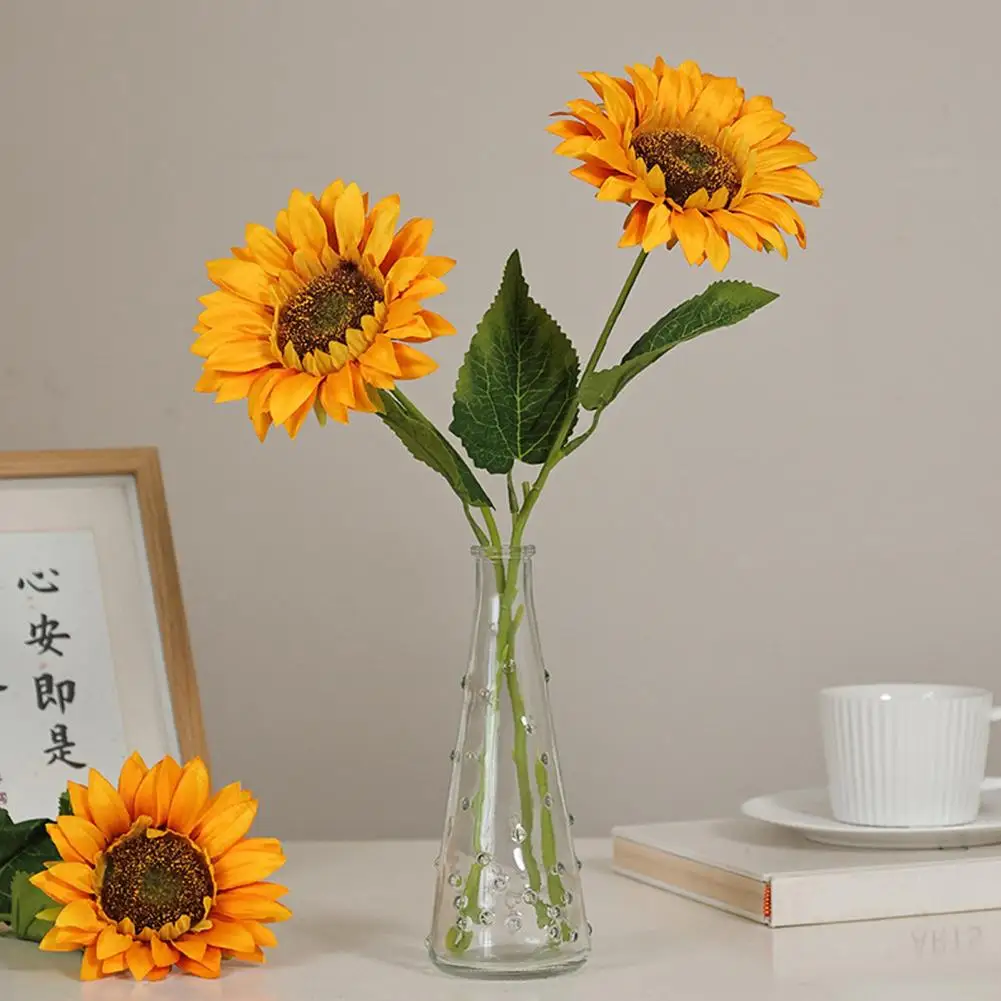 구부릴 수 있는 줄기가 있는 인공 해바라기 꽃, 가정, 사무실, 결혼식 파티 센터피스용