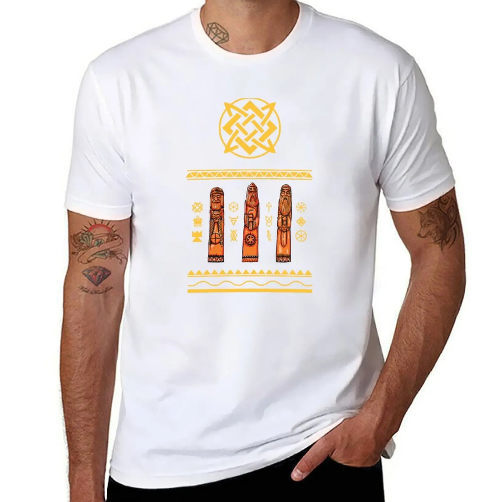 

Symbols and totems of old Slavic Gods - Svarog T-Shirt anime t shirts for man t shirts with prints T-Shirt