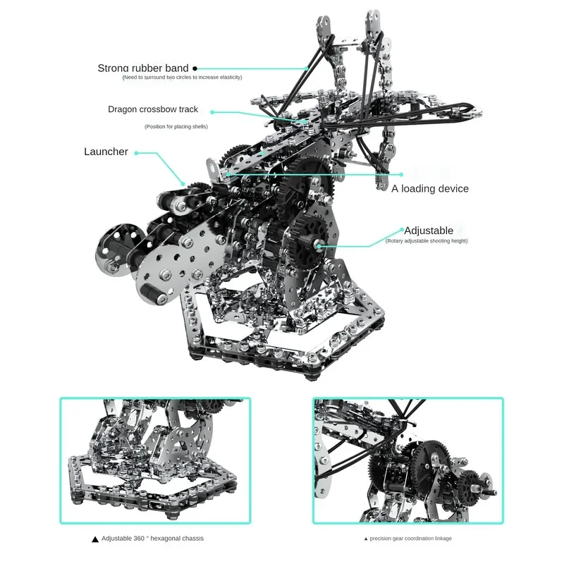 Montagem de metal inteligência adulta montagem manual parafuso torção pêndulo peças transmissão engrenagem blocos de construção mecânicos