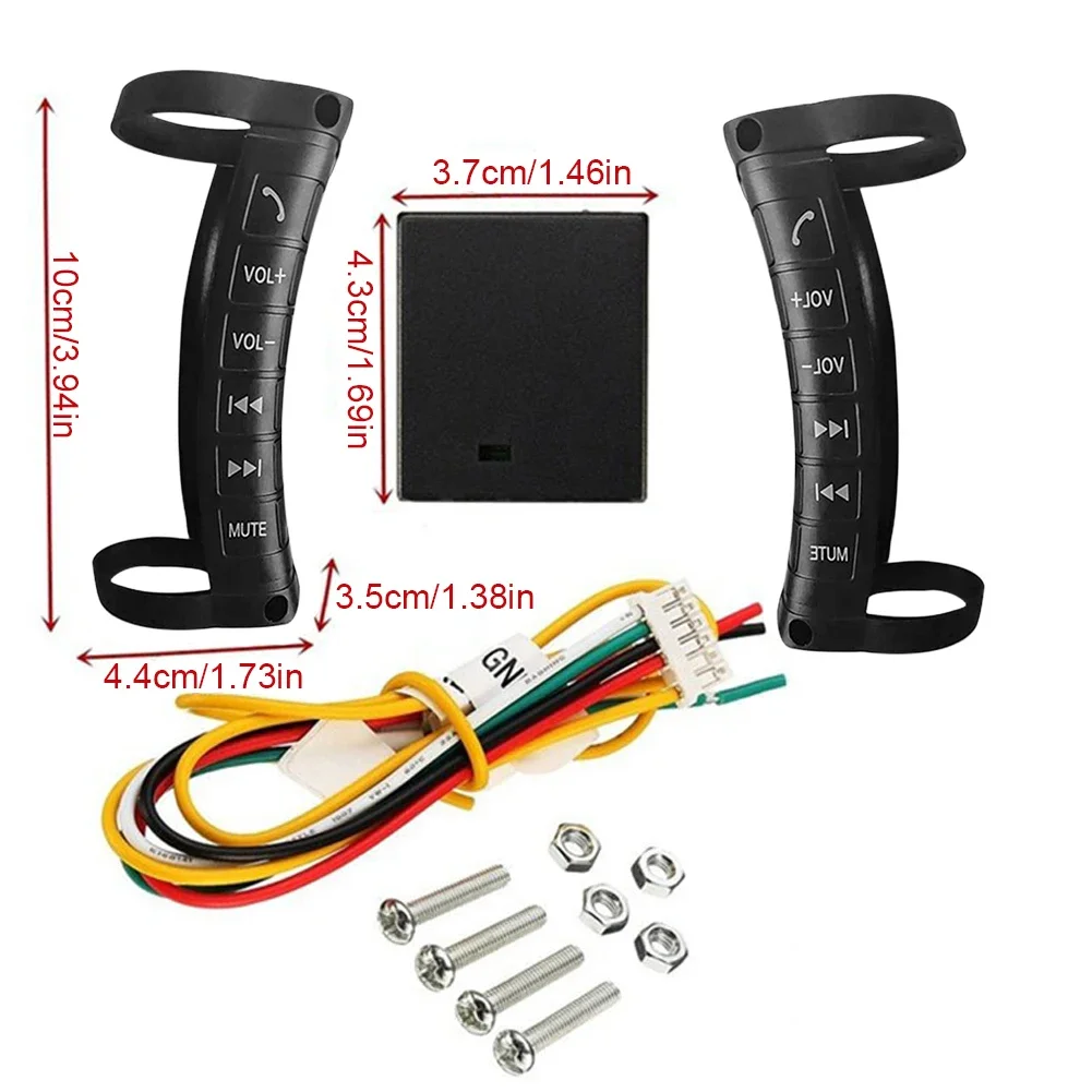 Remote Control Car Steering Wheel Button 12V Steering Wheel On/Off Button Wireless Battery Operated 6 Buttons for Auto Truck