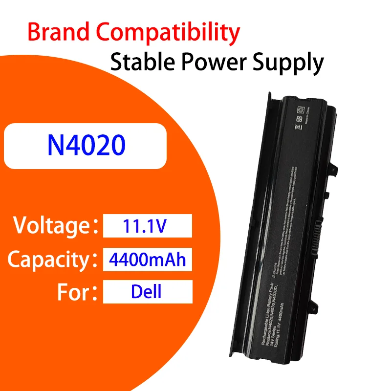 

New Replacement Battery For Dell Inspiron 14VR N4020 N4030 M4010 TKV2V 11.1V 4400mAh High Capacity Li ion Notebook Battery