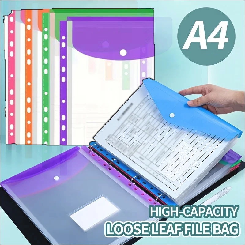 

New A4 Binder Pocket Organizer Folders, 12 Pack Expandable Folders Plastic Binder Folders with 11 Holes