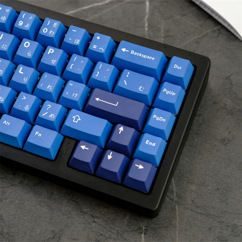 Imagem -04 - Gmk Striker Keycap Grupo Caps Teclado Mecânica Pbt Azul Perfil Cereja Cinco-lados Tintura-sublimação Presentes 129 Chaves