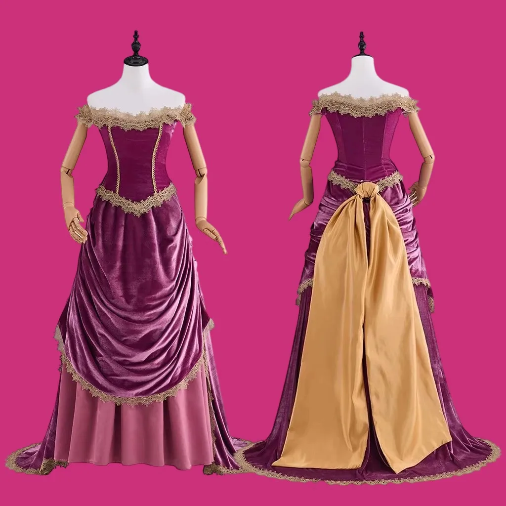 

Victorian Queen Velvet Evening Dress Civil War Southern Belle Ball Gown Regency Royal Noble Princess French Wedding Costume