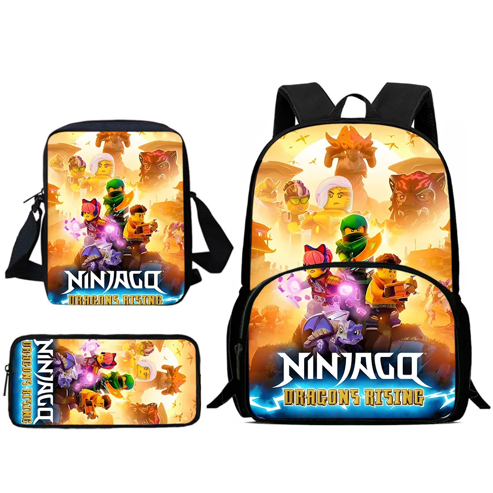 Child Backpacks  For Game Ninjagos Shoulder Bag Pencil Case Pupil Large Capacity School Bags for Boys Girls Best Gift