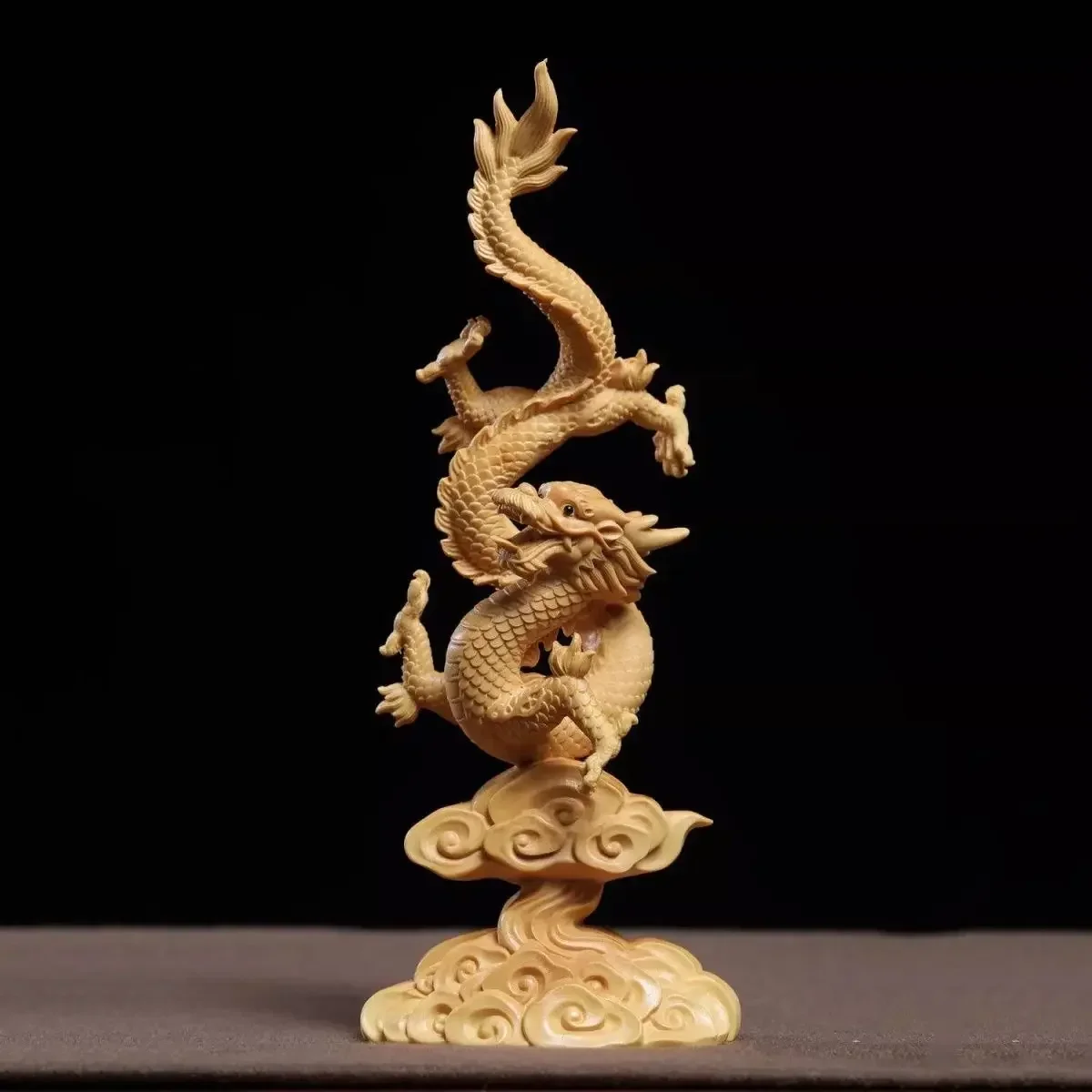 

Chinese style wood carving Dragon flying across the world Gift desktop decoration artwork ornaments
