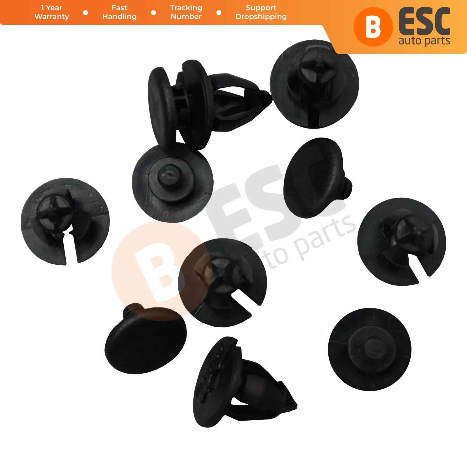 ESC ECF5015 10 Pieces Interior Trim Fixing Clip For Nissan Opel Renault 7703077434