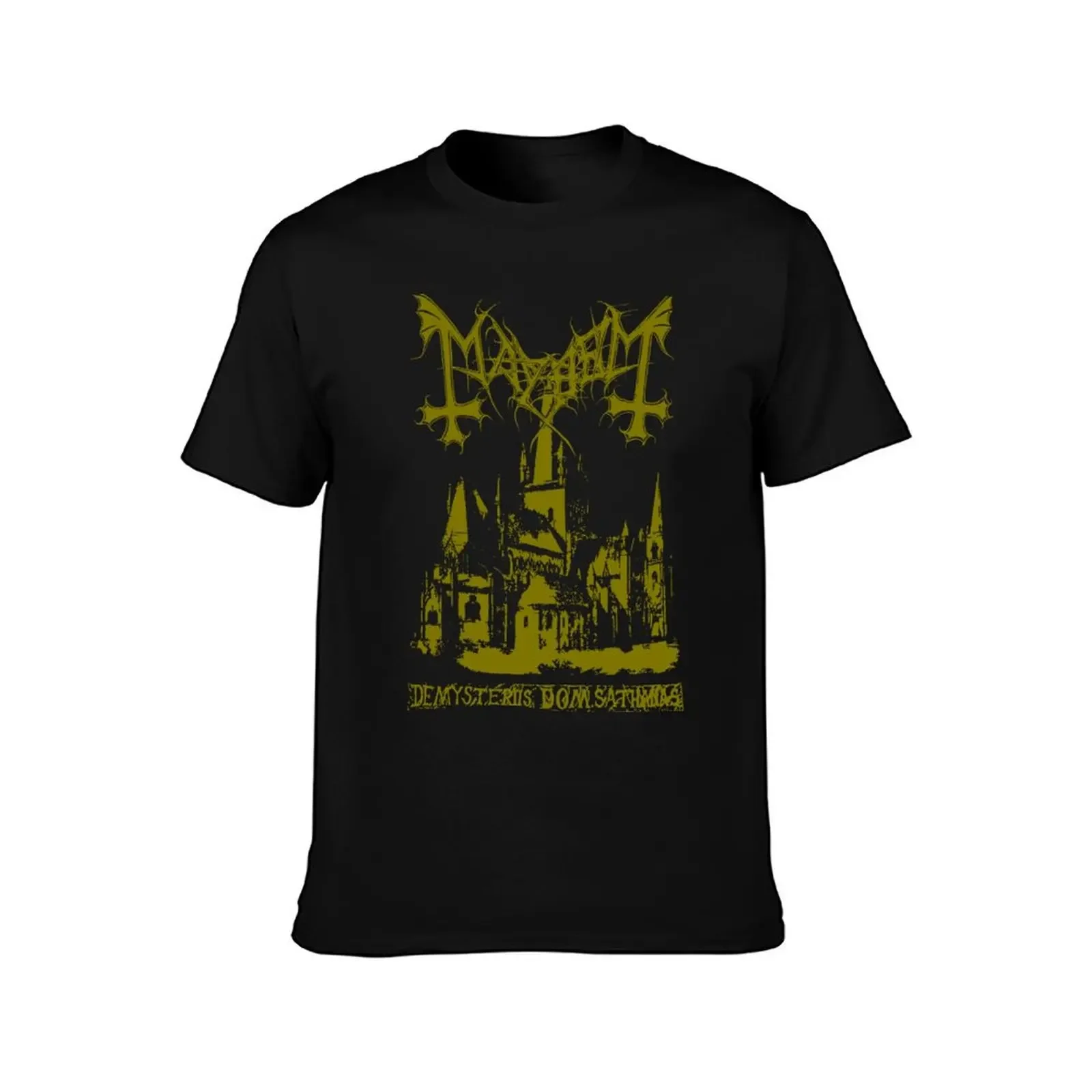 Mayhem - Norway Band - Original Logo - Fanart De Mysteriis Dom Sathanas Gold T-Shirt Blouse baggy shirts sublime Men's t-shirts