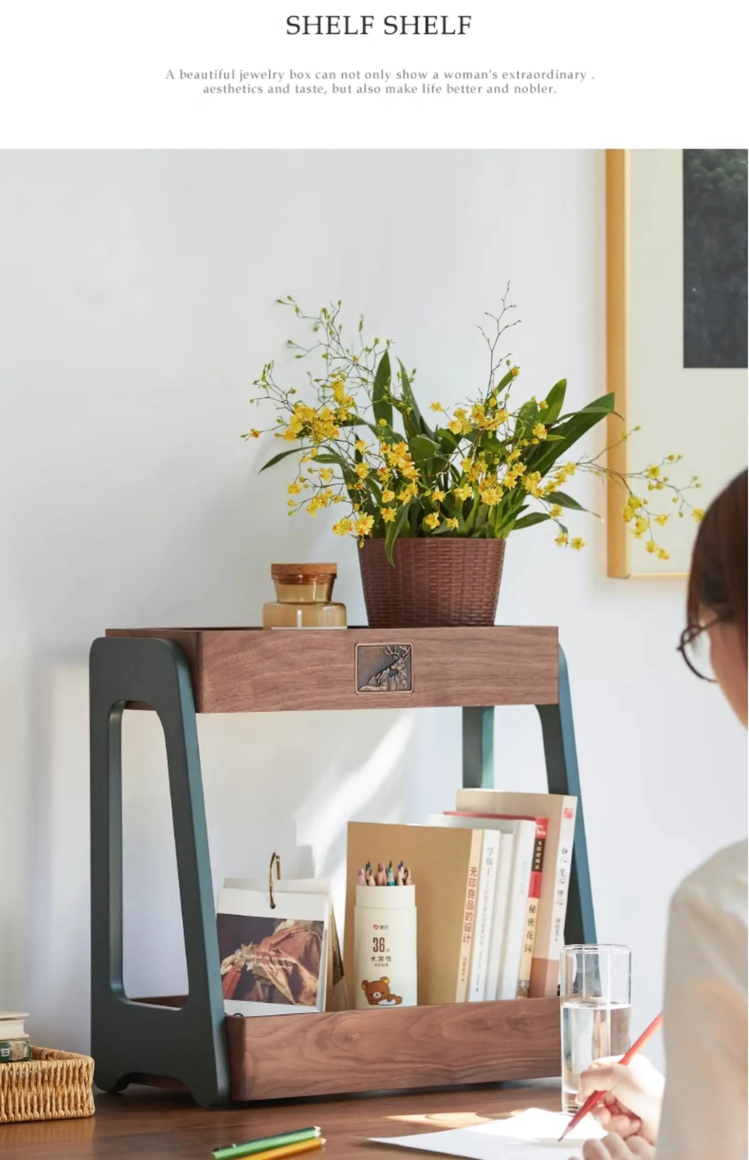 Walnut Shelf Solid Wood Desktop Storage Box Ashtray Cup Holder Toothpick Box Tissue Box Home Matching Set