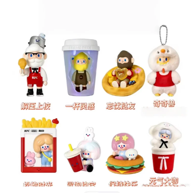 

Оригинальная коллекционная фигурка KFC: Фермер Боб, Модель Дедушки, Модель с мультяшным яичным тартом и картофелем фри. Настольные украшения, подарок для фанатов.