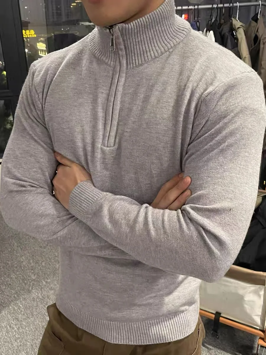 

Утепленная мужская зимняя куртка в американском стиле с воротником на молнии, вязаная, повседневная, с длинными рукавами, для комфортного отдыха