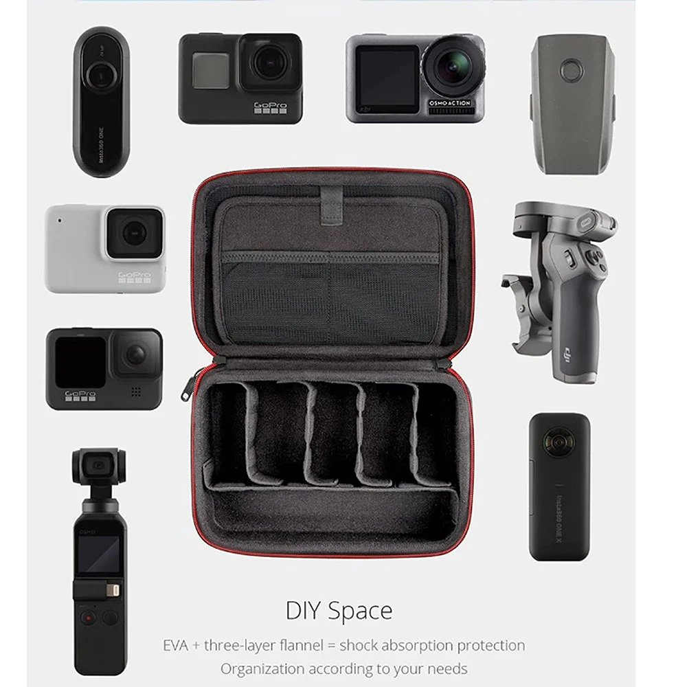 PGYTECH OSMO Action Camera Carrying Case Waterproof Portable Bag Storage Box Compatible For DJI Osmo Pocket/ Pocket 2 /Pocket 3