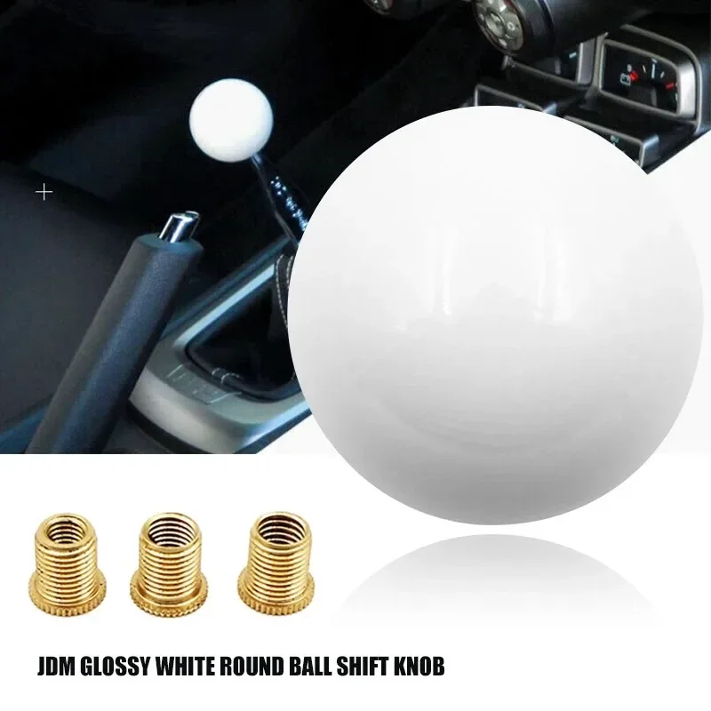 JDM Black/White Round Ball Shift Knob for TOYOTA SCION WRX SUBARU M12X1.25&MT Cars Modification Car Accessories Car Tools