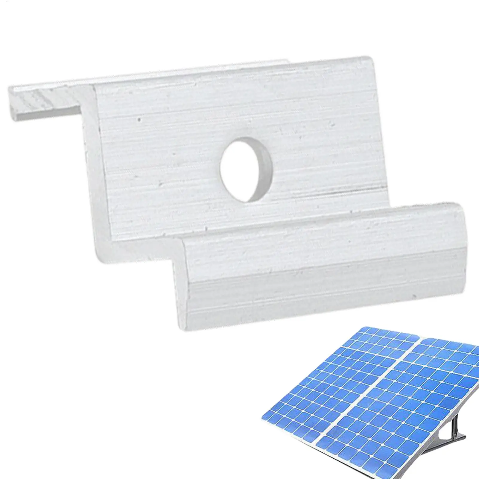 Rustproof Aluminum Solar Panel Brackets Mid Clamp Mounting Kit For Roof Ground Marine Cabin Yard, Lightweight & Durable