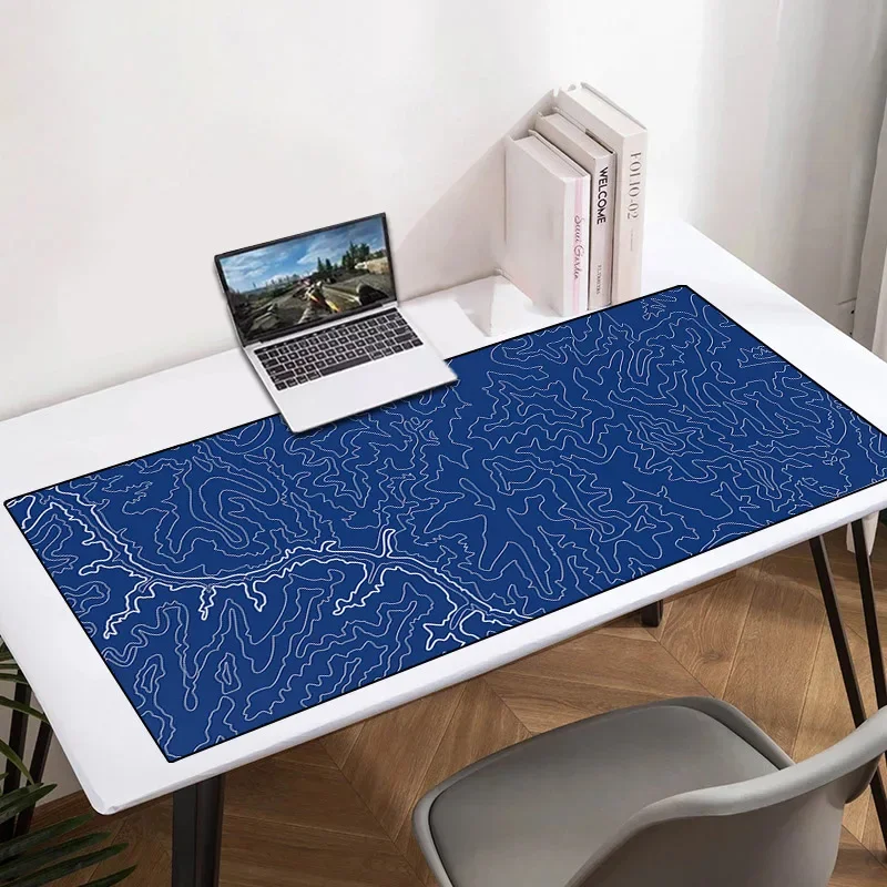 Black Topo Canyon Mouse Pad Xxl Kawaii Rubber Desk Mat Anti-slip Big Gamer Accessories Deskpad Pc Gaming Computers Mousepad Mice