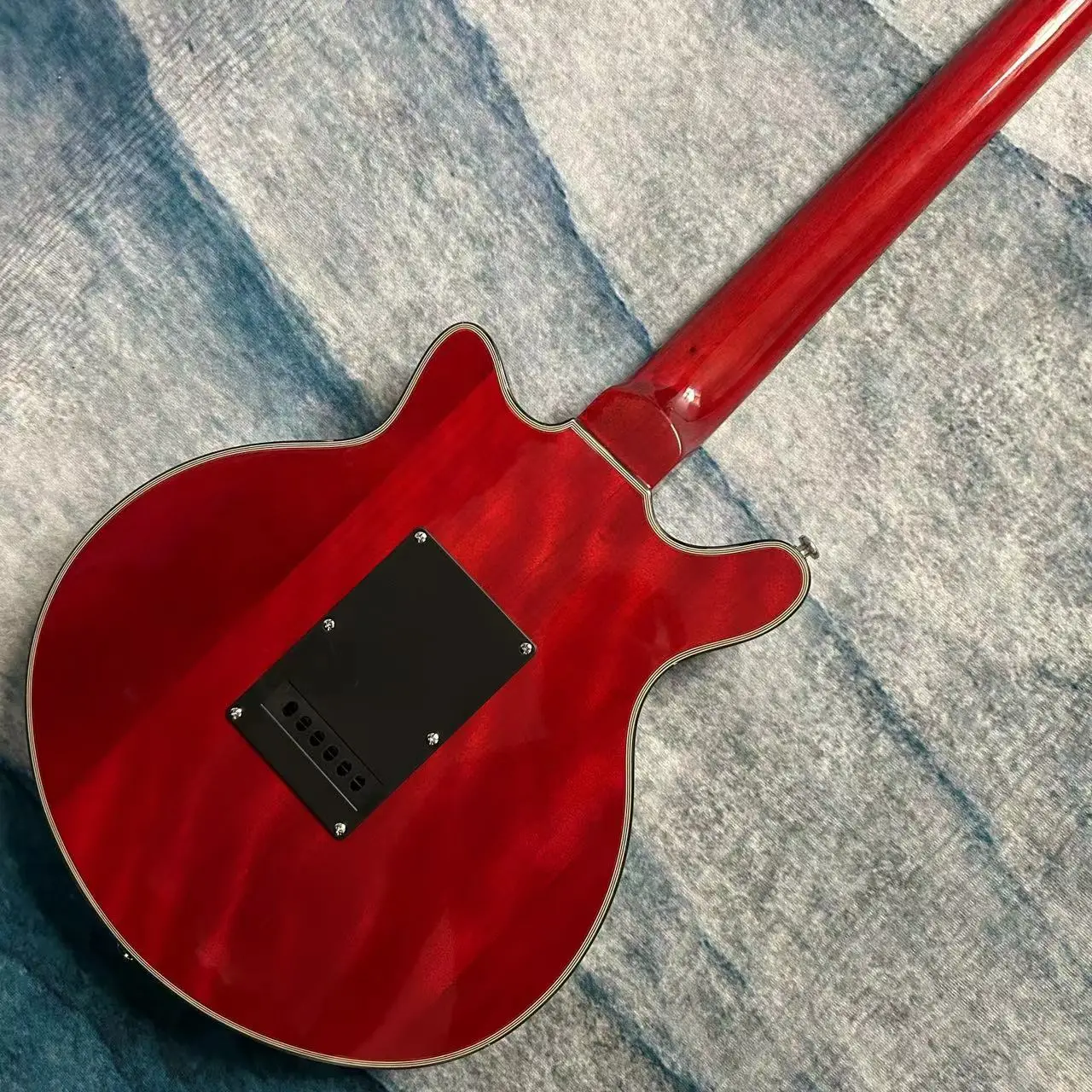 Brian May Electric Guitar, Mahogany Body, Rosewood Fingerboard, Red Color, 3 Burns Pickups, High Quality