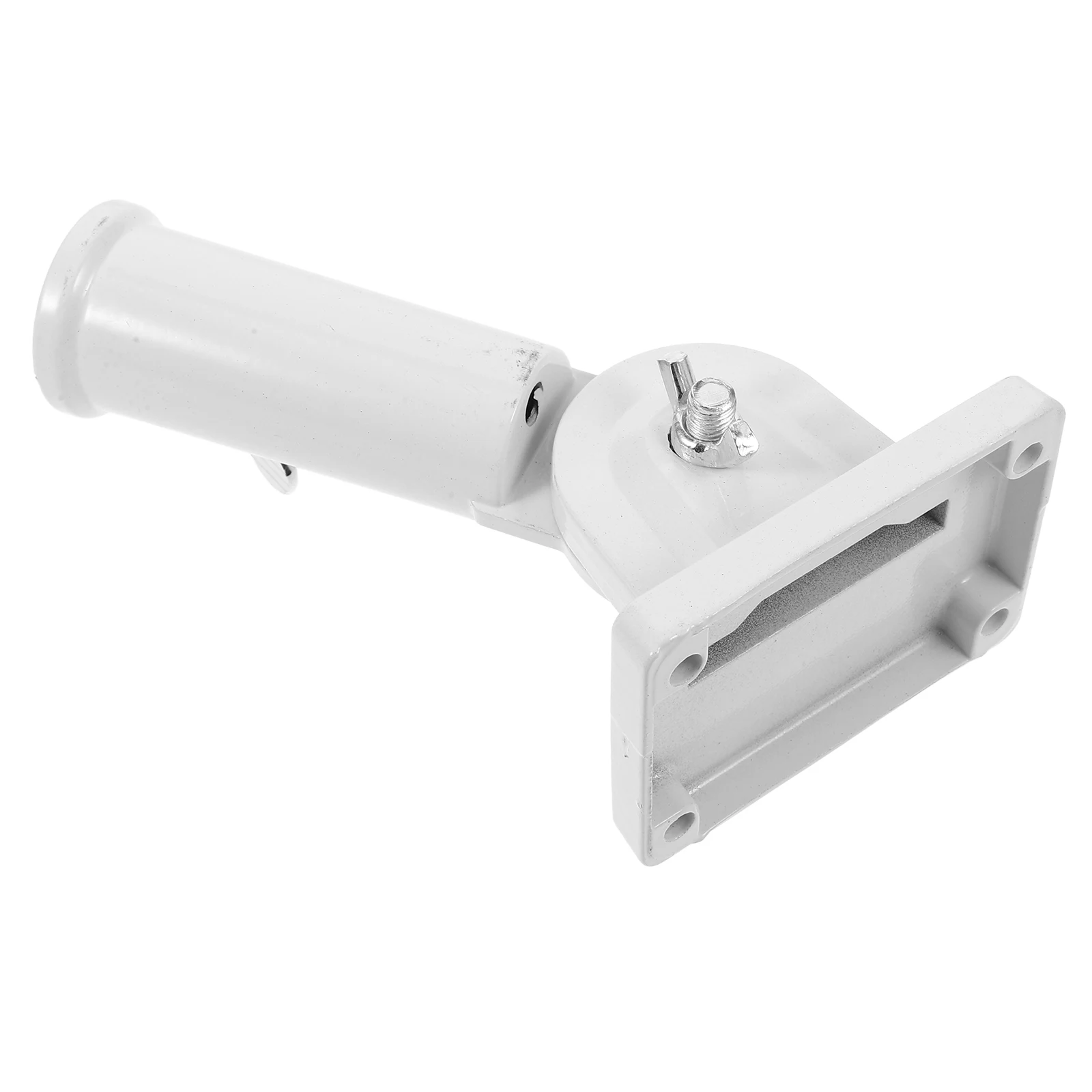 Soporte ajustable para mástil de bandera de montaje en pared, rotación de 180 grados, soporte de Metal resistente, Base de aluminio blanca para exteriores para pared