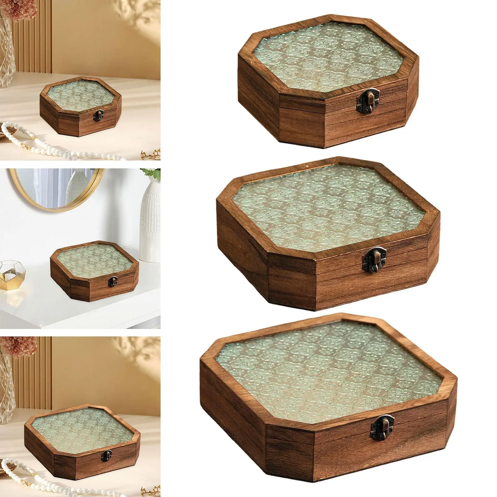 

Деревянный ящик для хранения ювелирных изделий, стильный многофункциональный футляр со стеклянной крышкой, подарок на память
