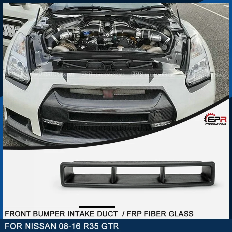 For Nissan 08-16 R35 GTR JUN Front Bumper Intake Duct  FRP Fiber Glass Drift Air Intake Vent Fiberglass Car Accessories