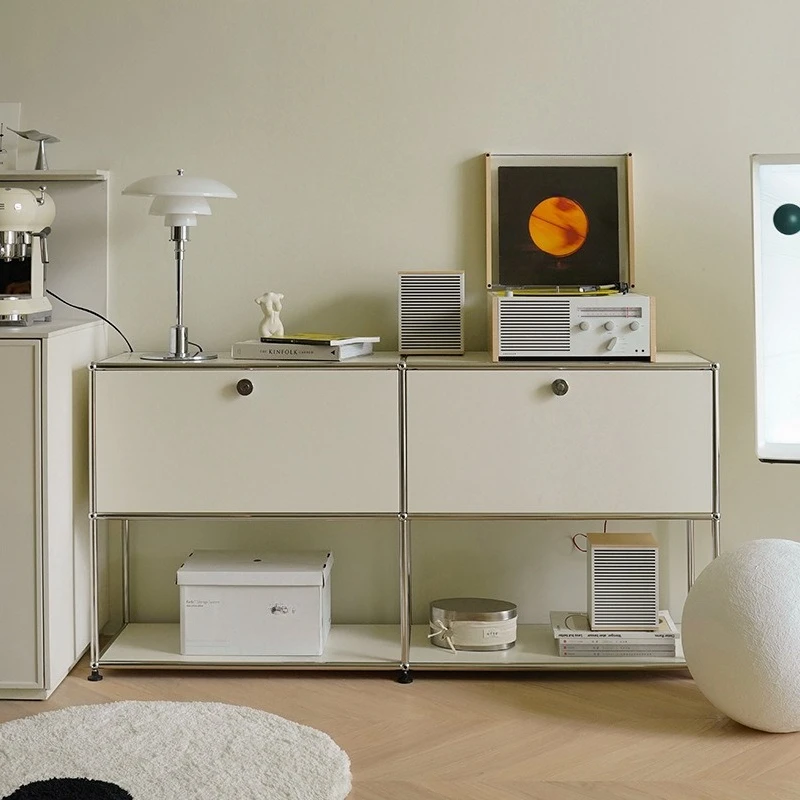 

Stainless steel chest Modular combination cabinet Household floor-to-ceiling side cabinet Internet celebrity ins Modern simple