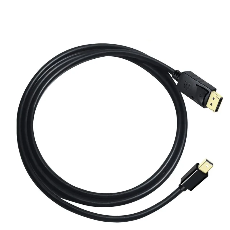 1.8m Black DP Male Cable Full 1080P 4K@60Hz Mini DisplayPort to DP Cable for HDTV Projector