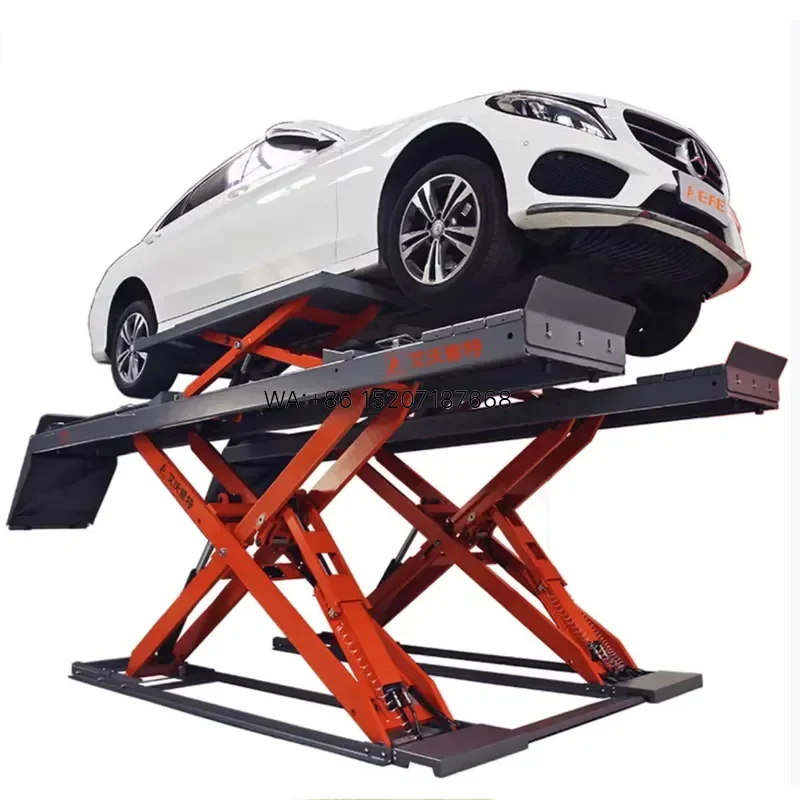 Wmwmnu Ultra Thin Small Scissor Lift Maintenance Equipment Slotless Jacks for Car Elevator and Excavation Jacks
