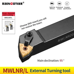 Full series MWLNR2020 MWLNR 1616 MWLNR2525 MWLNR32 WNMG Carbide Inserts Lathe Bar CNC Cutting Tools External Turning Tool Holder