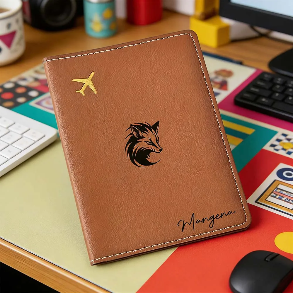 

1pc Personalized Name Passport Cover Christening Gift Leather Travel Passport Case Luxury Style