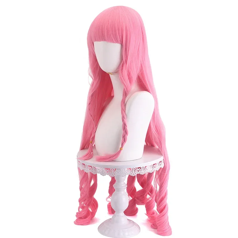 Anime Perona Cosplay Pink Wig Adult Women Princess Long Curly Hair Heat Resistant Accessories Halloween Props Party