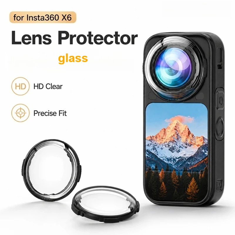 9H Hardness Optical Glass Protective Lens for Insta360 X6 Anti-fog Waterproof Anti-scratch Ultra HD Transparent Lens Cover