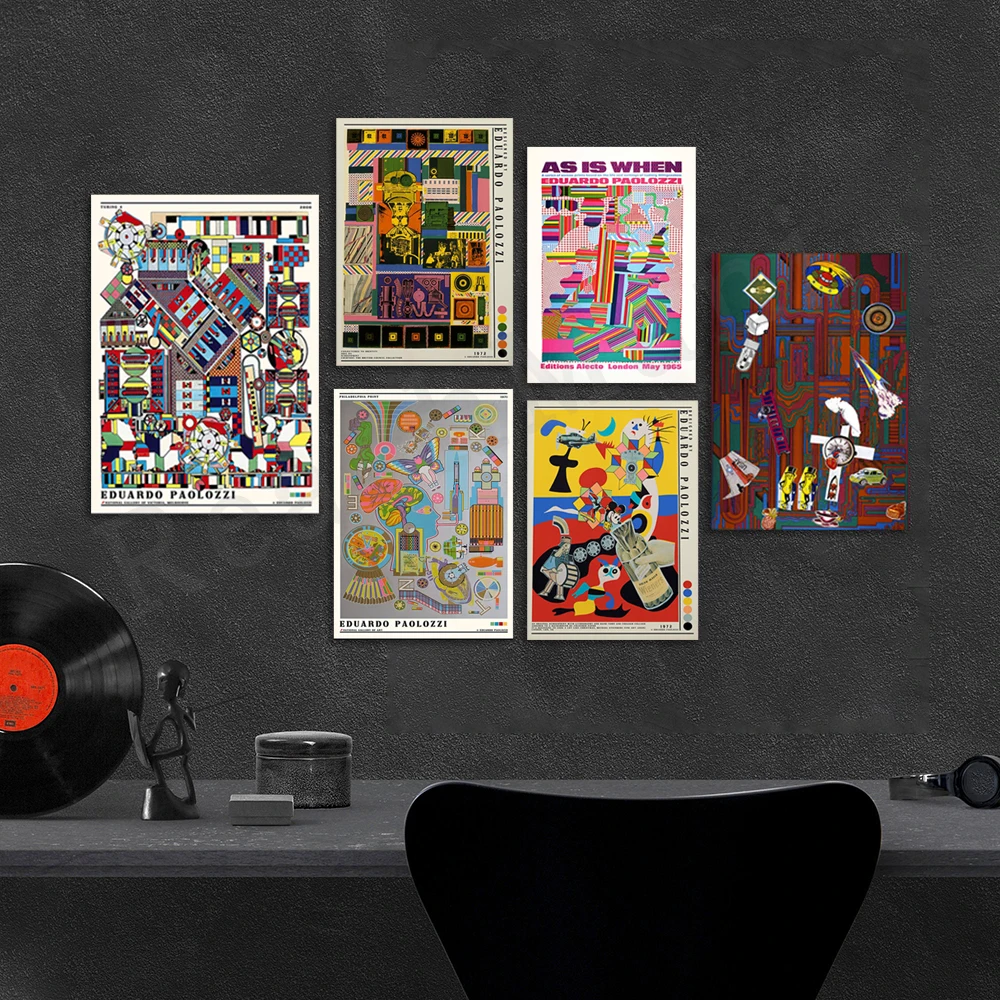 

Eduardo Paolozzi Jazz Prints, Eduardo Paolozzi Exhibition Posters, Modern Art Prints, Museum Vintage Posters Wall Decor