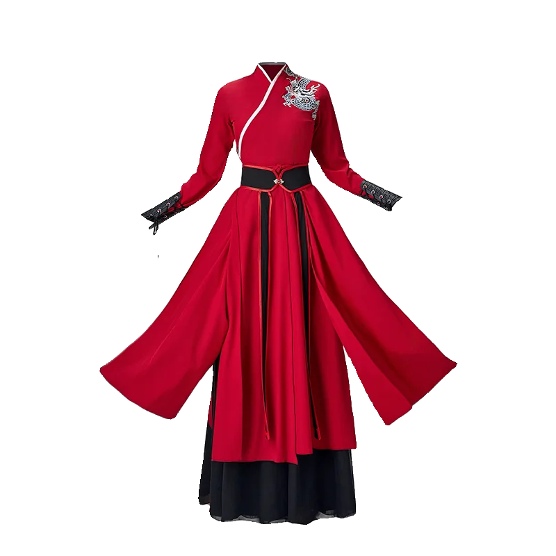 Adult Martial Style Hanfu Taiji Sword Practice Clothes Role Playing Cosplay Clothing Ancient Chivalry Style Performance Costumes