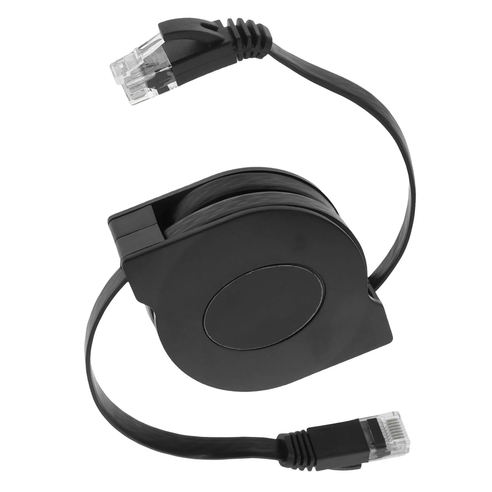 Cat6 Retractable Ethernet Cable 6.6ft Ultra Flat Rj45 Network Cable Gigabit Router Pc Printer Travel Portable