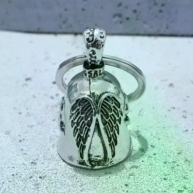 Biker Riding Bell Pendant Riding Bell Angel Guardian KeychainPortable Motorcycle Accessories For Biker Riders Gift 1 Piece