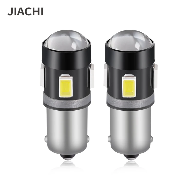 JIACHI 100PCS H6W T11 T4W W6W Auto Car BA9S Led Light Accessories Interior Bulbs 5630Chip 6SMD Side Lamp Cool White 12V With Len