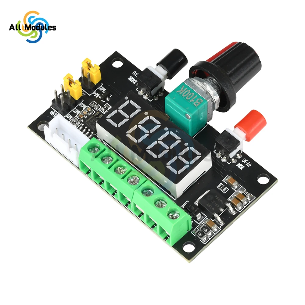 12V 24V Stepper Motor Controller with PWM Pulse Signal Generator, Reversible Rotation & Speed Control for Automation