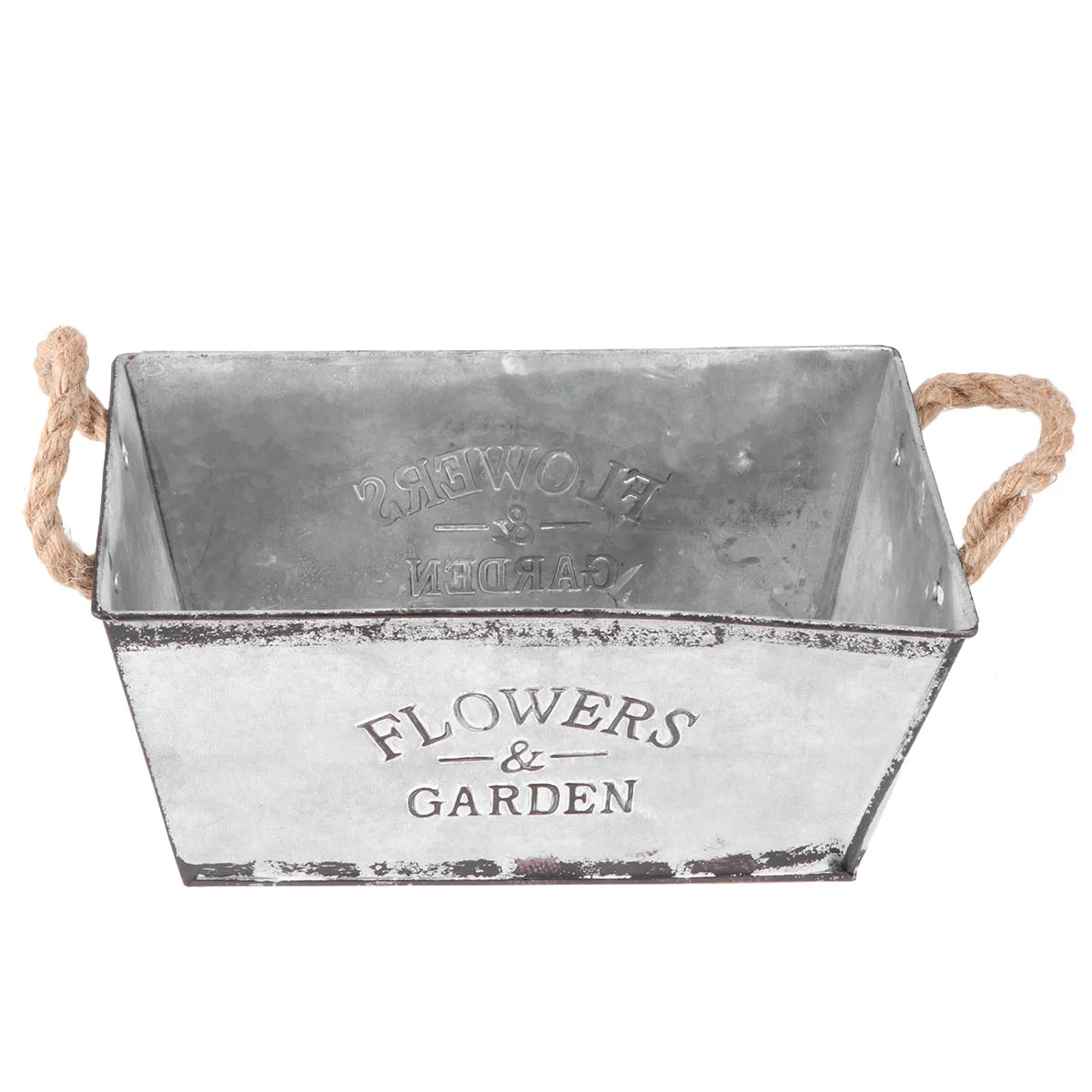 Cubo de flores Cubo de flores de hoja de hierro Cubo de almacenamiento de flores secas para tienda (plata, tamaño pequeño) Cubo de flores de hierro