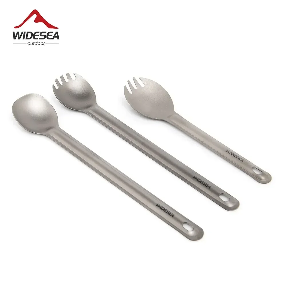 

Widesea Camping Titanium Spork Spoon Outdoor Lightweight Fork Tableware Portable Picnic Hiking Travelling Ultralight Dinnerware