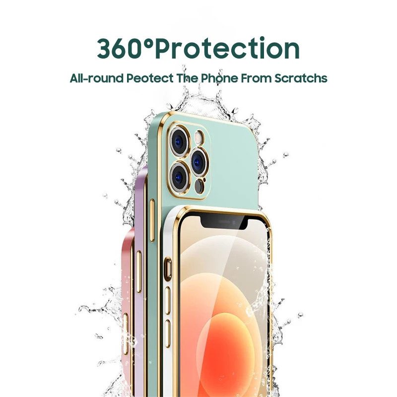Luxury Square Plating Silicone Phone Case for Samsung Galaxy J4 J6 Plus 2018 Coque Ultra Thin 360 Degree Protection Soft Cover