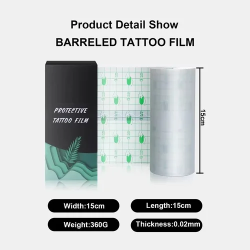 Imagen 2 del producto Rollo de vendaje para tatuaje de 10M, película transparente para tatuaje, película protectora impermeable para reparación de heridas en la piel, rollo de envoltura para tatuaje, accesorios para tatuaje