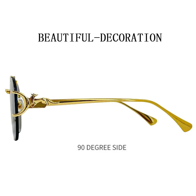 New Rimless Sunglasses Women Trendy Designer Fashion Glasses Luxury Vacation Luxe Femme Lentes De Sol Mujer Lunette Soleil Femme