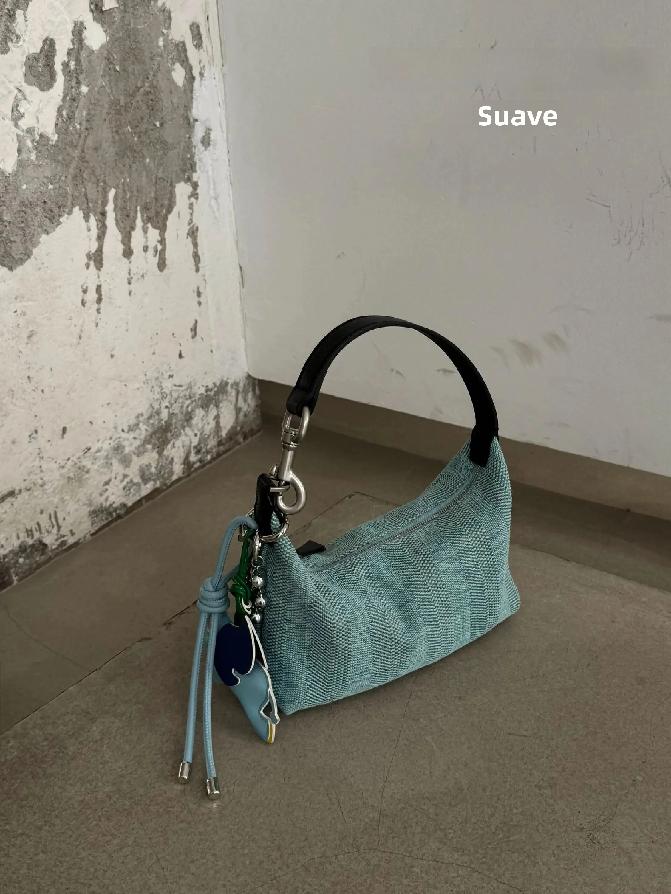 Bolsa Hobo Estilosa UZOE para Mulheres, Bolsa de Ombro Casual Chic em Denim com Patchwork, Bolsa de Mão Média com Maciez Agra...