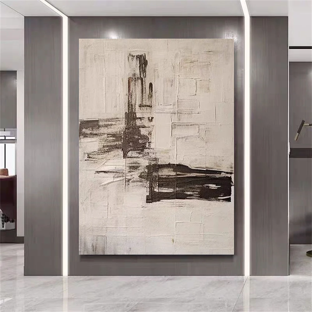 

Large Nordic Abstract Handmand Oil Painting On Canvas Green Scraper Texture On The Wall Art Decor Picture For Living Room Mural