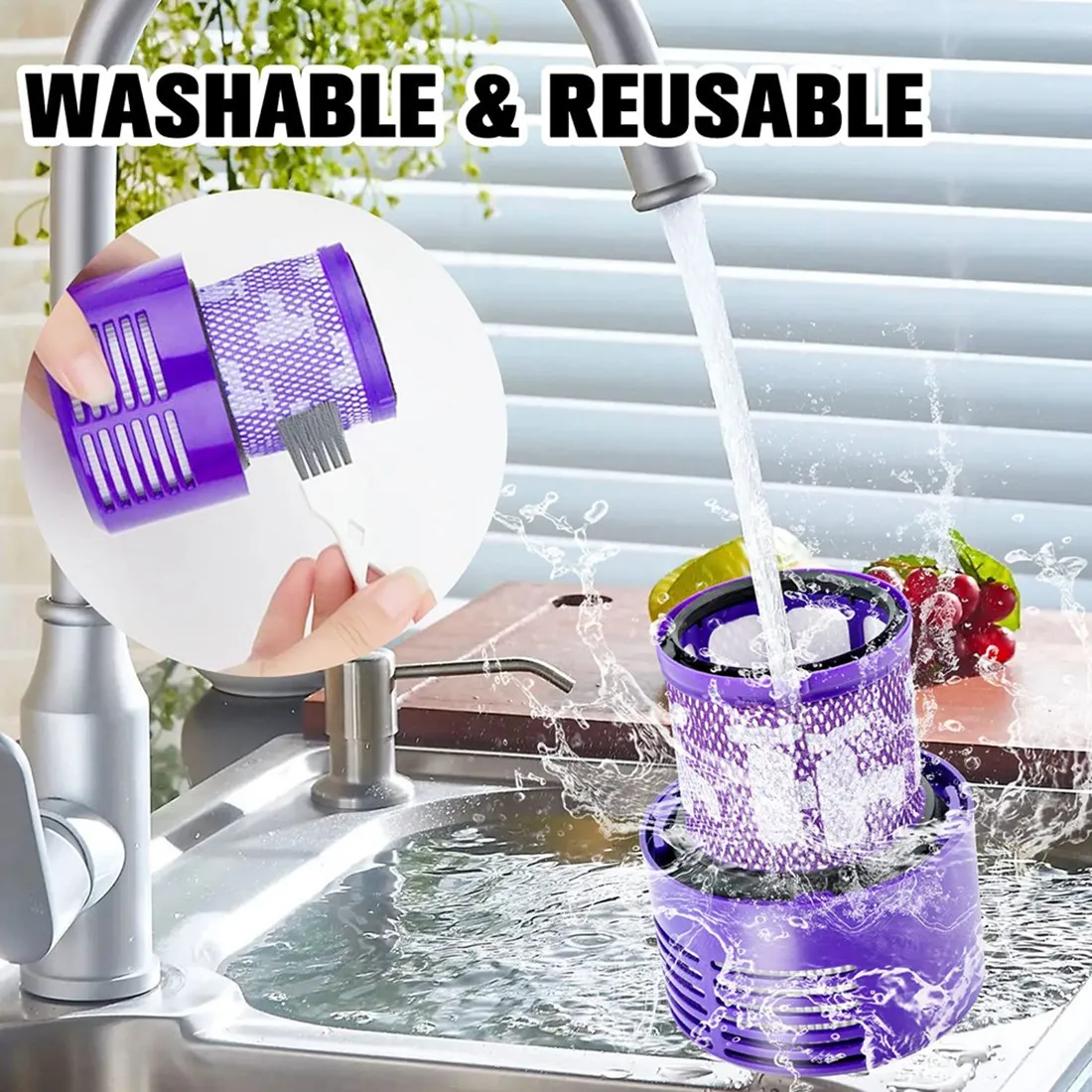 Dyson、サイクロンシリーズ、絶対v10の掃除機フィルターの交換、動物の合計洗浄、v10オリジン、3個